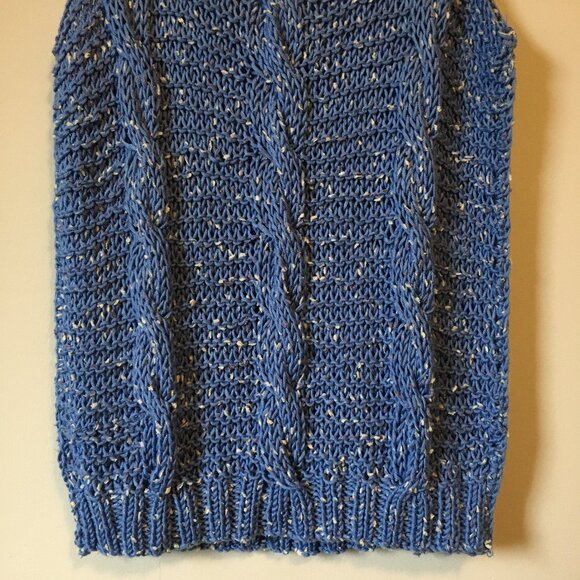 OAK Handmade Periwinkle Blue Sleeveless Cable Knit Top - Picture 7 of 12